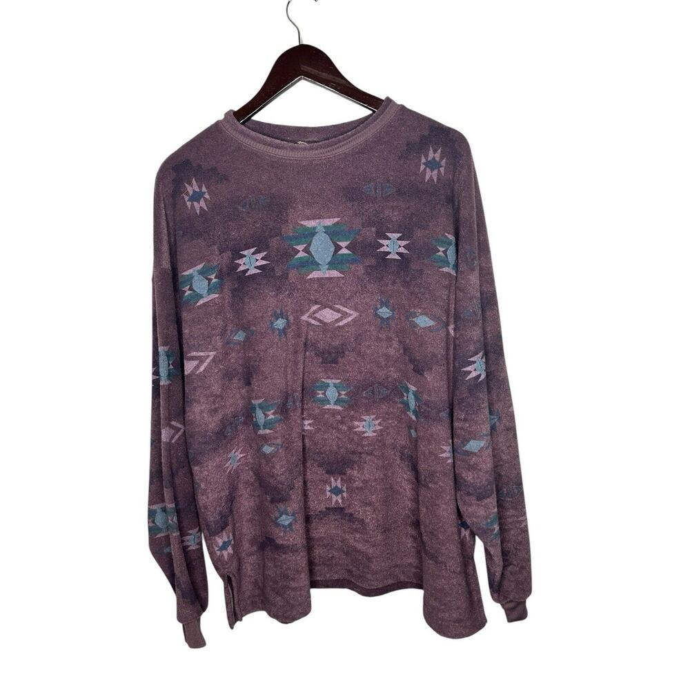 Artisans‎ Sunchein sz XL Southwest sweatshirt terry usa made purple